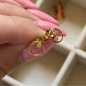 Consider the Wldflwrs Circle Diamond Dot Studs 14k